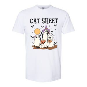 Cat Halloween Funny Ghost Cat Softstyle CVC T-Shirt