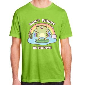 Cute Happy Frog Dont Worry Be Hoppy Funny Pun Quote Adult ChromaSoft Performance T-Shirt