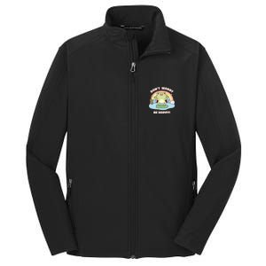 Cute Happy Frog Dont Worry Be Hoppy Funny Pun Quote Core Soft Shell Jacket