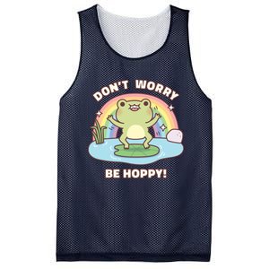 Cute Happy Frog Dont Worry Be Hoppy Funny Pun Quote Mesh Reversible Basketball Jersey Tank