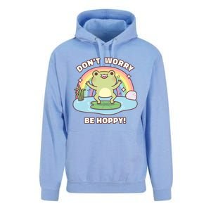 Cute Happy Frog Dont Worry Be Hoppy Funny Pun Quote Unisex Surf Hoodie