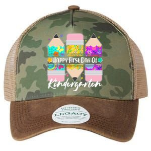 Cute Happy First Day Of Kindergarten Legacy Tie Dye Trucker Hat