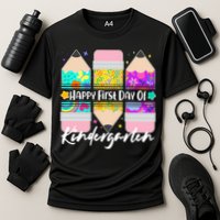 Cute Happy First Day Of Kindergarten Cooling Performance Crew T-Shirt
