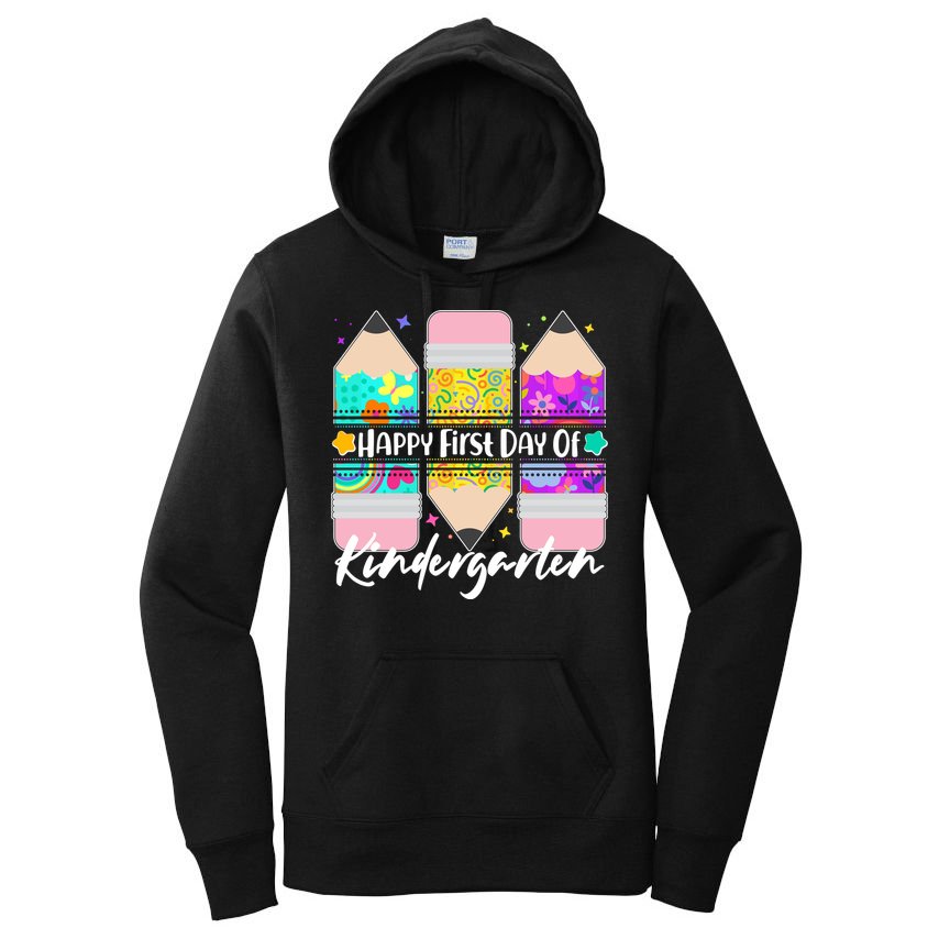 Cute Happy First Day Of Kindergarten Women's Pullover Hoodie