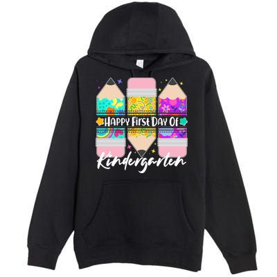 Cute Happy First Day Of Kindergarten Premium Pullover Hoodie