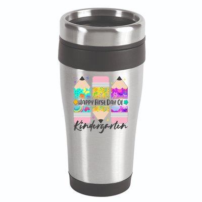 Cute Happy First Day Of Kindergarten 16oz Travel Tumbler