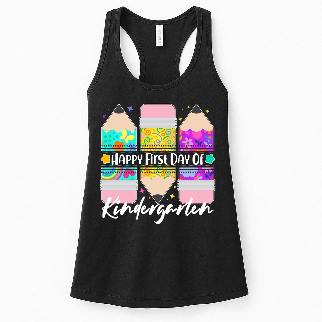 Cute Happy First Day Of Kindergarten Womens Tank Top