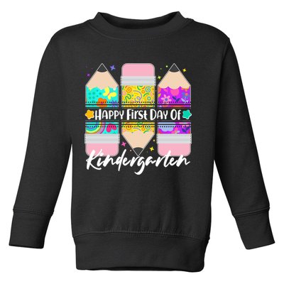 Cute Happy First Day Of Kindergarten Toddler Sweatshirt