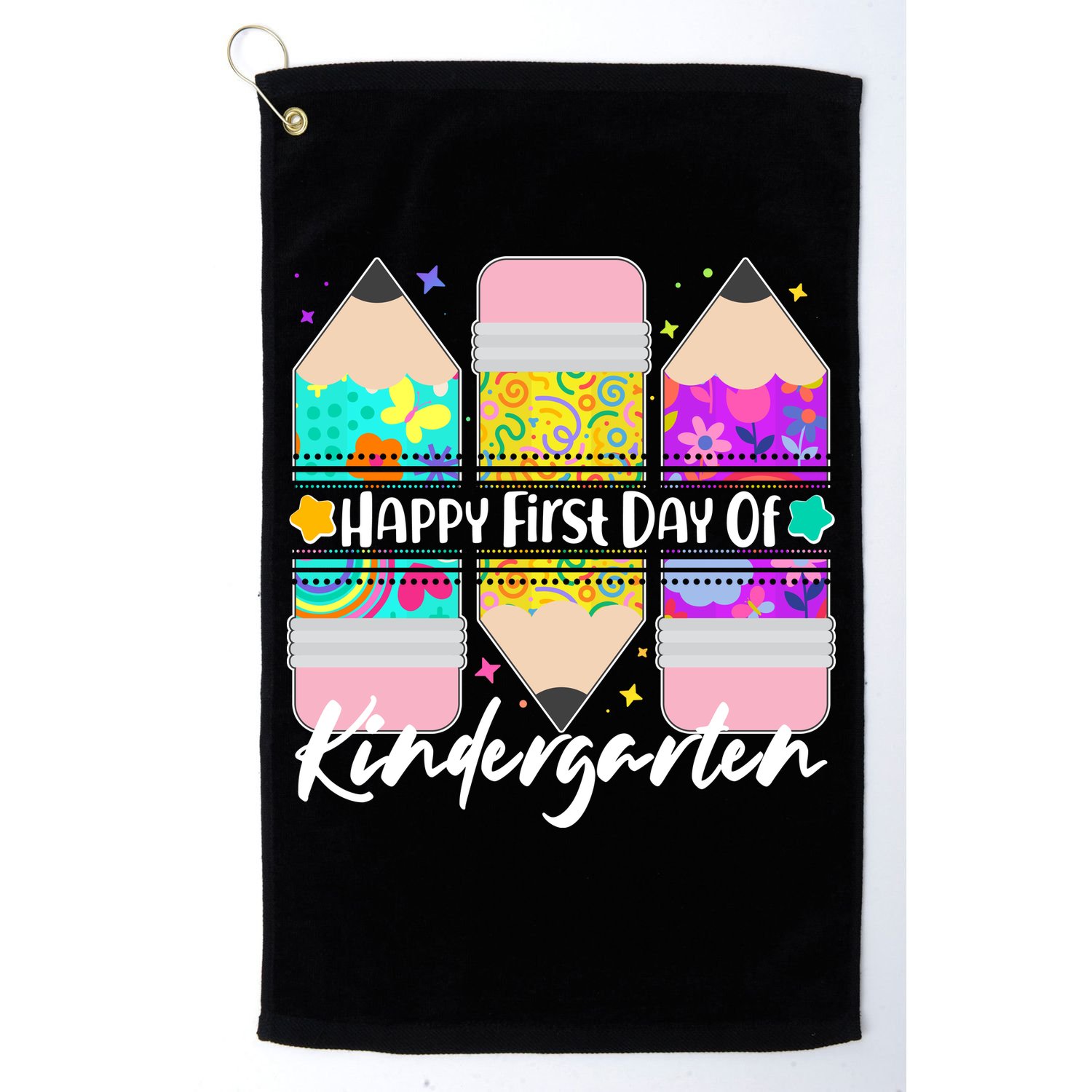 Cute Happy First Day Of Kindergarten Golf Towel