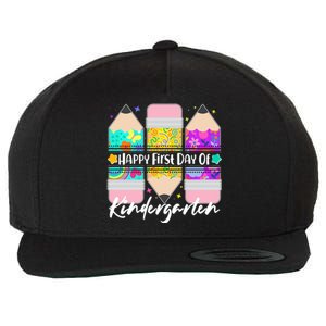 Cute Happy First Day Of Kindergarten Wool Snapback Cap