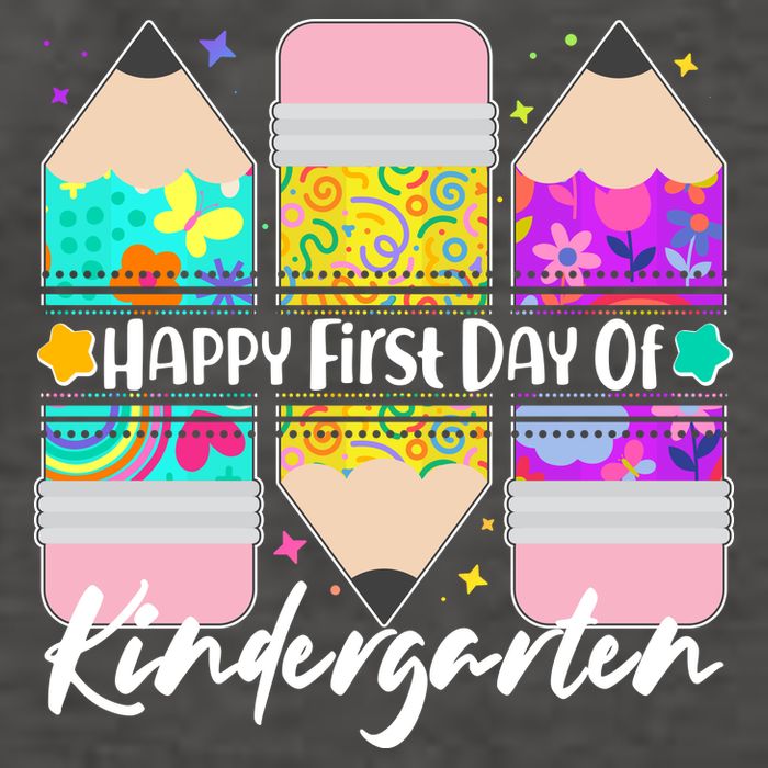 Cute Happy First Day Of Kindergarten Vector Backpack
