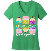 Cute Happy First Day Of Kindergarten Women's V-Neck T-Shirt