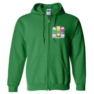 Cute Happy First Day Of Kindergarten Full Zip Hoodie