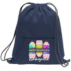 Cute Happy First Day Of Kindergarten Sweatshirt Cinch Pack Bag