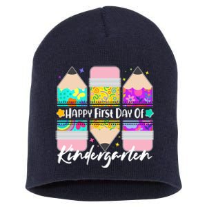 Cute Happy First Day Of Kindergarten Short Acrylic Beanie