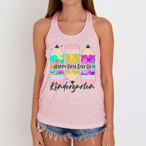 Cute Happy First Day Of Kindergarten Women's Knotted Racerback Tank