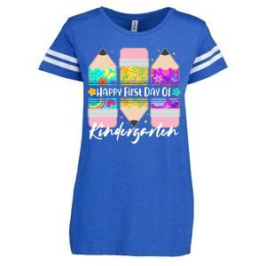 Cute Happy First Day Of Kindergarten Enza Ladies Jersey Football T-Shirt