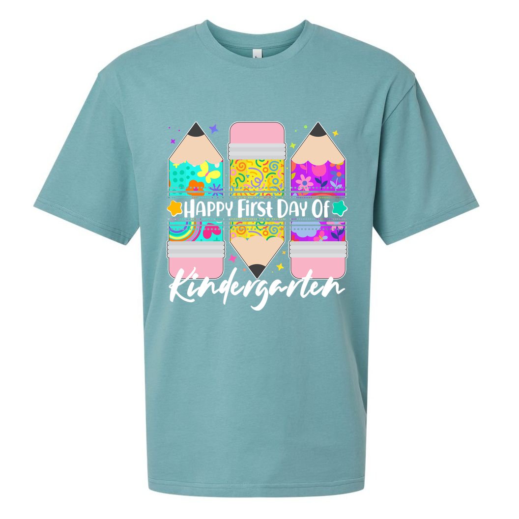 Cute Happy First Day Of Kindergarten Sueded Cloud Jersey T-Shirt