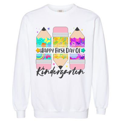 Cute Happy First Day Of Kindergarten Garment-Dyed Sweatshirt