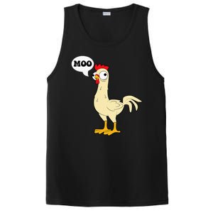 Chicken Hen Fowl Cow Funny Joke Dad Joke PosiCharge Competitor Tank