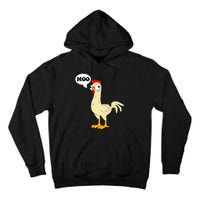 Chicken Hen Fowl Cow Funny Joke Dad Joke Tall Hoodie