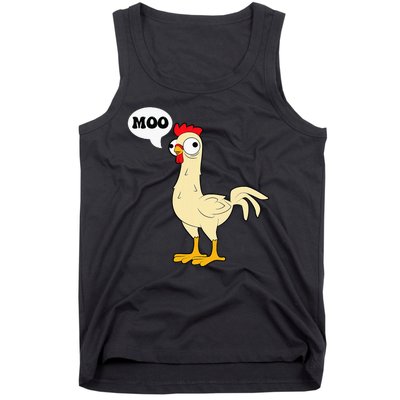 Chicken Hen Fowl Cow Funny Joke Dad Joke Tank Top