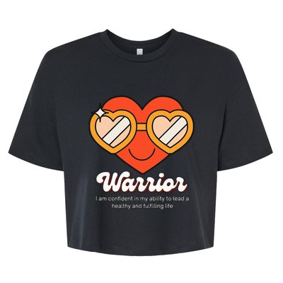 Congestive Heart Failure Warrior Heart Health Motivation Bella+Canvas Jersey Crop Tee