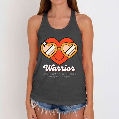 Congestive Heart Failure Warrior Heart Health Motivation Women's Knotted Racerback Tank