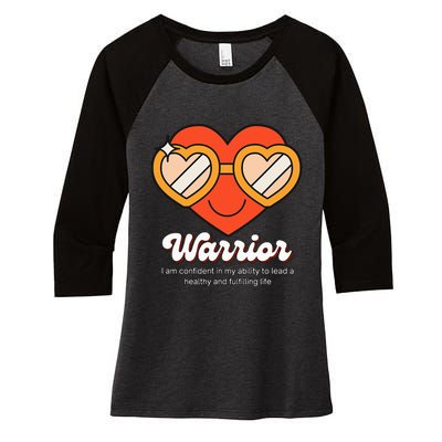 Congestive Heart Failure Warrior Heart Health Motivation Women's Tri-Blend 3/4-Sleeve Raglan Shirt