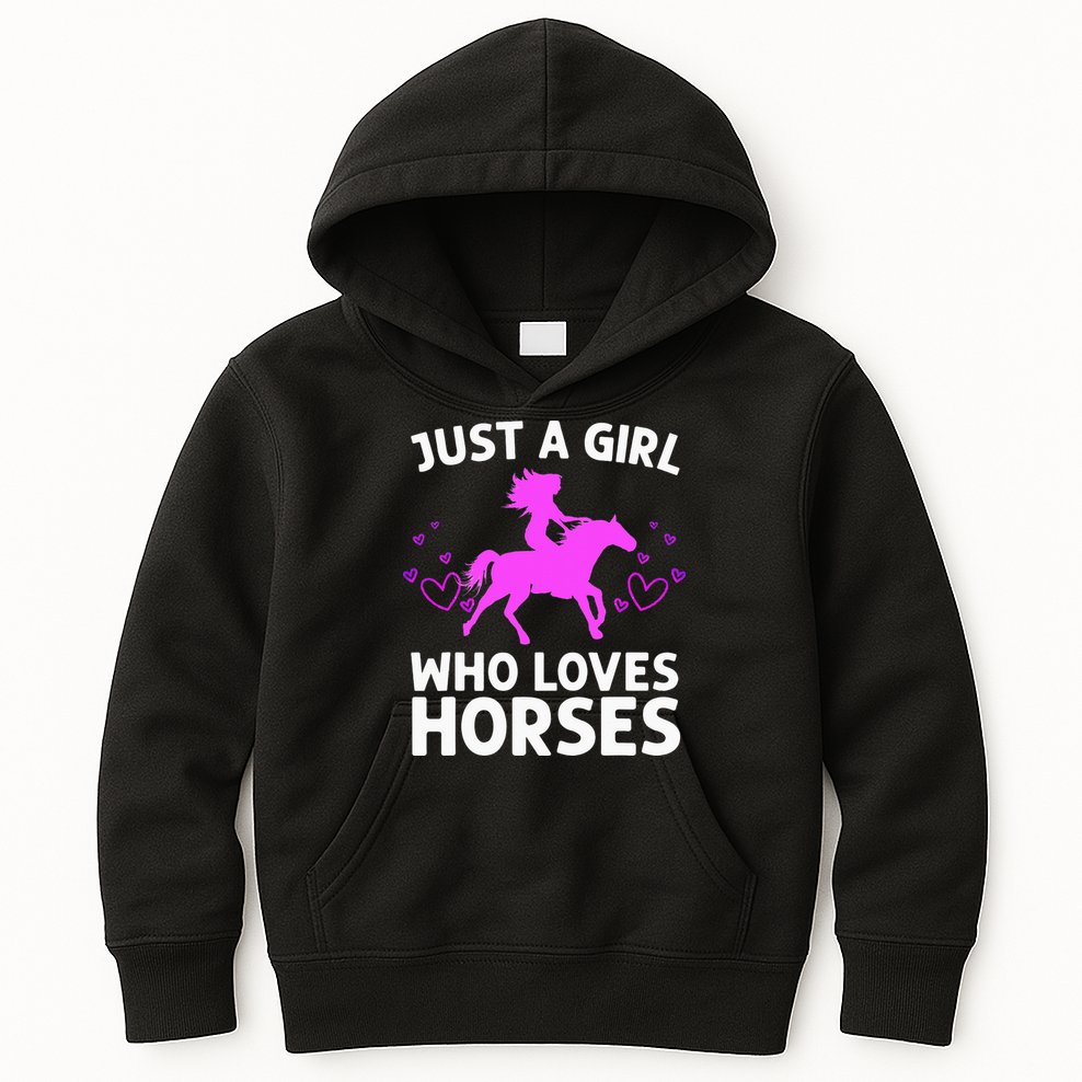 Cool Horse For  Cow Unique Horse Racing Kids Hoodie