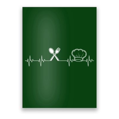 Chef Heartbeat Funny Culinary Chef Gift Cooking Lover Poster