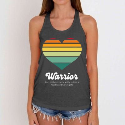 Congestive Heart Failure Warrior Heart Health Motivation Women's Knotted Racerback Tank