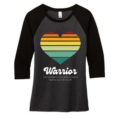 Congestive Heart Failure Warrior Heart Health Motivation Women's Tri-Blend 3/4-Sleeve Raglan Shirt