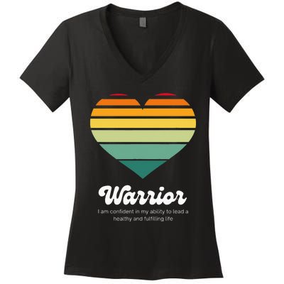 Congestive Heart Failure Warrior Heart Health Motivation Women's V-Neck T-Shirt