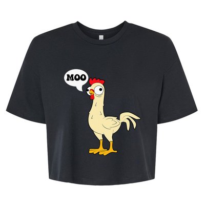 Chicken Hen Fowl Cow Funny Joke Dad Joke Bella+Canvas Jersey Crop Tee