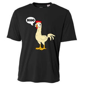 Chicken Hen Fowl Cow Funny Joke Dad Joke Cooling Performance Crew T-Shirt