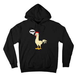 Chicken Hen Fowl Cow Funny Joke Dad Joke Hoodie