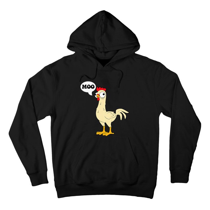 Chicken Hen Fowl Cow Funny Joke Dad Joke Hoodie