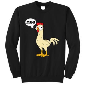 Chicken Hen Fowl Cow Funny Joke Dad Joke Sweatshirt