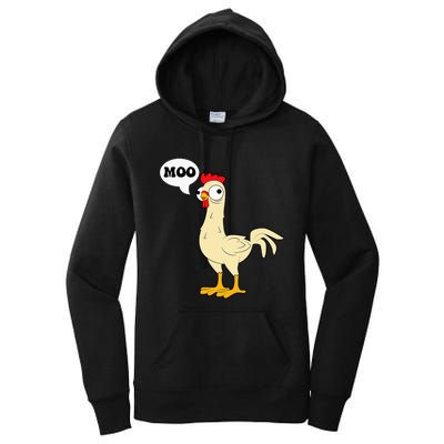 Chicken Hen Fowl Cow Funny Joke Dad Joke Women's Pullover Hoodie