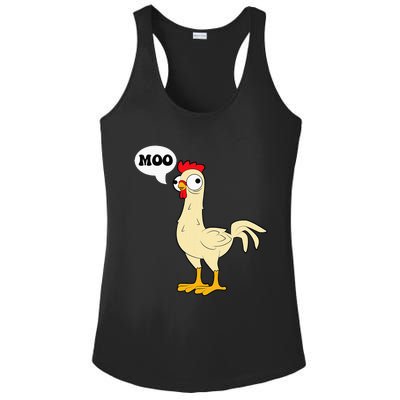 Chicken Hen Fowl Cow Funny Joke Dad Joke Ladies PosiCharge Competitor Racerback Tank