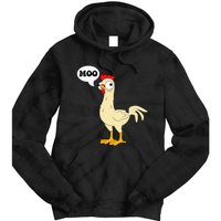 Chicken Hen Fowl Cow Funny Joke Dad Joke Tie Dye Hoodie