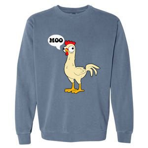 Chicken Hen Fowl Cow Funny Joke Dad Joke Garment-Dyed Sweatshirt