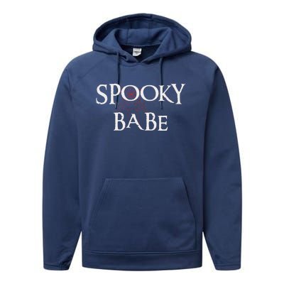 Cute Halloween Funny Spooky Babe Performance Fleece Hoodie