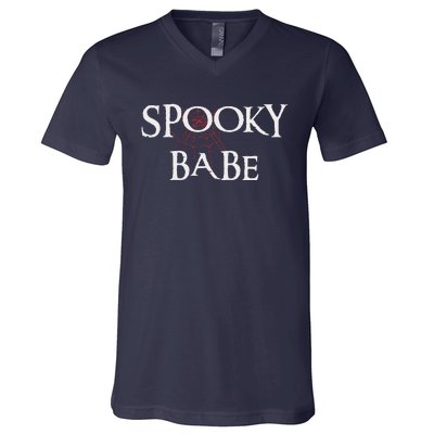 Cute Halloween Funny Spooky Babe V-Neck T-Shirt