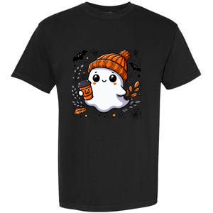 Cute Halloween For Wo Ghost Coffee Garment-Dyed Heavyweight T-Shirt