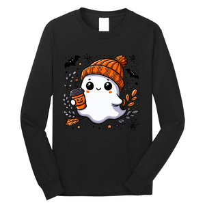 Cute Halloween For Wo Ghost Coffee Long Sleeve Shirt