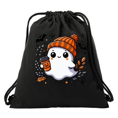 Cute Halloween For Wo Ghost Coffee Drawstring Bag