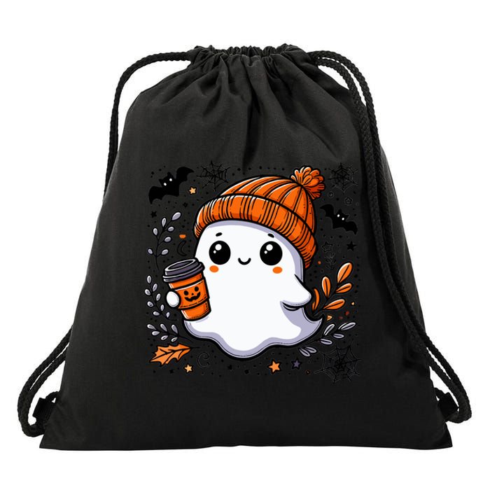 Cute Halloween For Wo Ghost Coffee Drawstring Bag