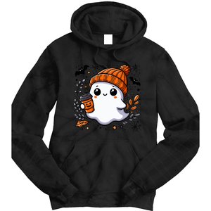 Cute Halloween For Wo Ghost Coffee Tie Dye Hoodie